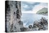 Steep Coast on Majorca with View to the Sea at Sa Calobra-Jorg Simanowski-Stretched Canvas