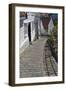 Steep Cobbled Street and White Wooden Houses-Eleanor Scriven-Framed Photographic Print