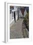 Steep Cobbled Street and White Wooden Houses-Eleanor Scriven-Framed Photographic Print