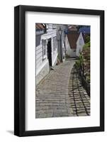 Steep Cobbled Street and White Wooden Houses-Eleanor Scriven-Framed Photographic Print
