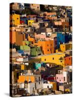 Steep Hill with Colorful Houses, Guanajuato, Mexico-Julie Eggers-Stretched Canvas