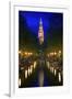 Steeple and Canal-Jon Hicks-Framed Premium Photographic Print