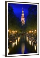 Steeple and Canal-Jon Hicks-Framed Premium Photographic Print