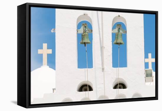 Steeple, Bells, Crosses, Island Sifnos, the Cyclades, Greece-Alexander Georgiadis-Framed Stretched Canvas