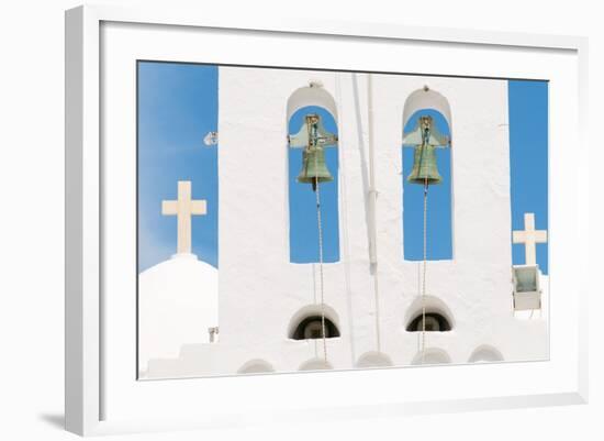 Steeple, Bells, Crosses, Island Sifnos, the Cyclades, Greece-Alexander Georgiadis-Framed Photographic Print