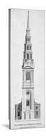 Steeple of St Bride's Church, Fleet Street, City of London, 1795-null-Stretched Canvas