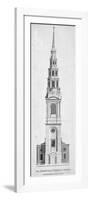 Steeple of St Bride's Church, Fleet Street, City of London, 1795-null-Framed Premium Giclee Print