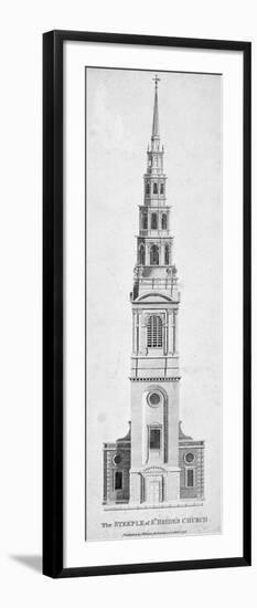 Steeple of St Bride's Church, Fleet Street, City of London, 1795-null-Framed Premium Giclee Print