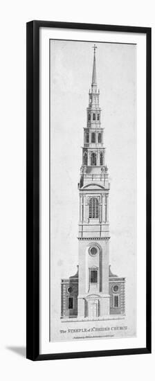 Steeple of St Bride's Church, Fleet Street, City of London, 1795-null-Framed Premium Giclee Print