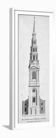 Steeple of St Bride's Church, Fleet Street, City of London, 1795-null-Framed Premium Giclee Print