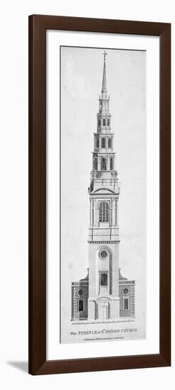 Steeple of St Bride's Church, Fleet Street, City of London, 1795-null-Framed Giclee Print