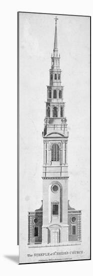 Steeple of St Bride's Church, Fleet Street, City of London, 1795-null-Mounted Giclee Print