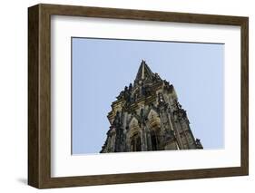 Steeple of the Nikolaikirche, St Nikolai, Hamburg-Mitte, Hanseatic City of Hamburg, Germany-Axel Schmies-Framed Photographic Print