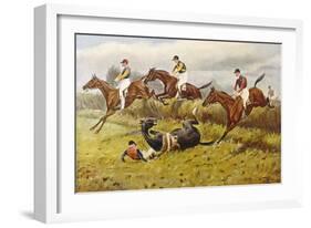 Steeplechase with Faller-George Wright-Framed Art Print