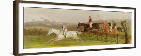 Steeplechasing: the Hurdle, 1869-William Joseph Shayer-Framed Giclee Print