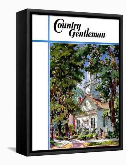 "Steepled Church," Country Gentleman Cover, April 1, 1939-G. Kay-Framed Stretched Canvas