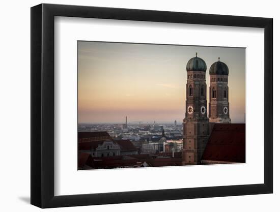 Steeples at Sunset, Munich, Germany-Benjamin Engler-Framed Photographic Print