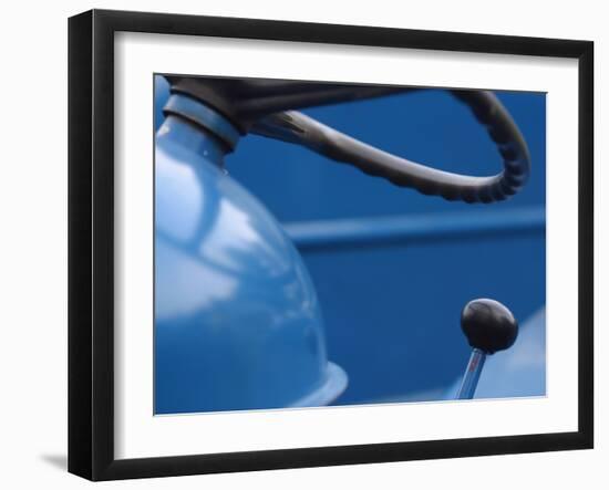 Steering Wheel and Gear Shift on Tractor-null-Framed Photographic Print