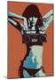 Steez Bikini Boombox - Orange-null-Mounted Poster