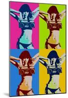 Steez Bikini Boombox Quad Pop-Art-null-Mounted Poster