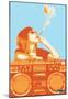 Steez Boom Box Joint - Orange Art Poster Print-null-Mounted Poster