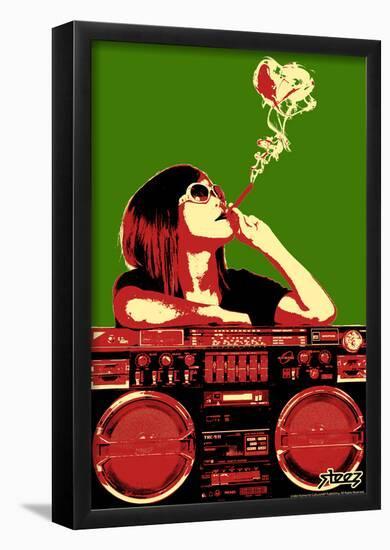 Steez Boom Box Joint - Red/Green Art Poster Print-null-Framed Poster