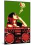 Steez Boom Box Joint - Red/Green Art Poster Print-null-Mounted Poster