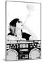 Steez Boombox Joint BW-null-Mounted Poster