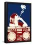 Steez Boombox Joint - Navy/Red Art Poster Print-null-Framed Poster
