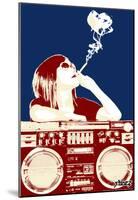 Steez Boombox Joint - Navy/Red Art Poster Print-null-Mounted Poster