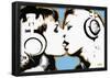 Steez Girls Kissing Art Poster Print-null-Framed Poster