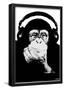 Steez Headphone Chimp - Black & White-Steez-Framed Poster