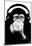 Steez Headphone Chimp - Black & White-Steez-Mounted Poster