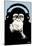 Steez Headphone Chimp - Blue Art Poster Print-Steez-Mounted Poster