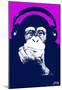 Steez Headphone Chimp - Purple Art Poster Print-Steez-Mounted Poster