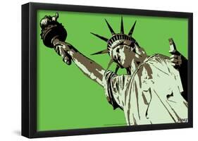 Steez Lady Liberty - Green-null-Framed Poster