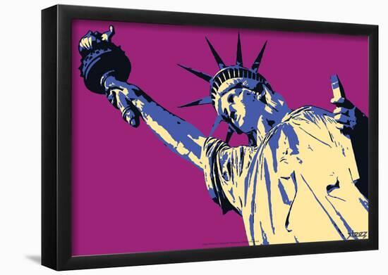 Steez Lady Liberty - Pink-null-Framed Poster