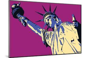 Steez Lady Liberty - Pink-null-Mounted Poster