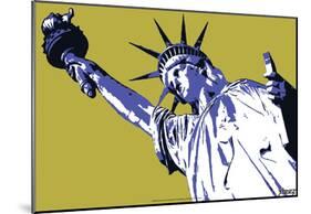 Steez Lady Liberty - Yellow-null-Mounted Poster