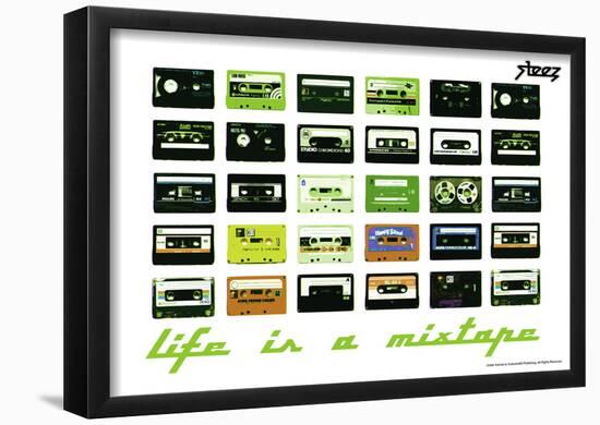 Steez Life Is A Mixtape - Green Art Print Poster-null-Framed Poster