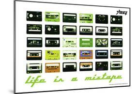Steez Life Is A Mixtape - Green Art Print Poster-null-Mounted Poster