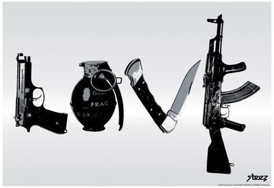 Love (Weapons) Black & White Steez Poster