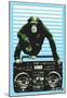 Steez Monkey Boom Box Art Poster Print-null-Mounted Poster