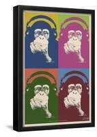 Steez Monkey Headphones Quad Pop-Art-null-Framed Poster