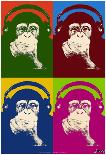 Steez Headphone Chimp - Black & White-Steez-Framed Poster