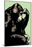 Steez Monkey Thinker - Green Art Poster Print-null-Mounted Poster