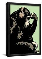 Steez Monkey Thinker - Green Art Poster Print-null-Framed Poster