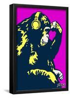 Steez Monkey Thinker - Purple Art Poster Print-null-Framed Poster