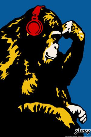 Steez Poster Monkey with Headphones 61x91.5cm 
