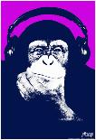 Steez Headphone Chimp - Red Art Poster Print-Steez-Poster